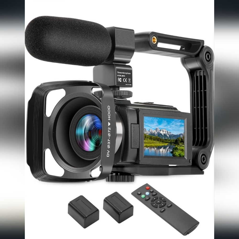 Amazon Black Digital Video Camera with Microphone, Dual Batteries and Remote